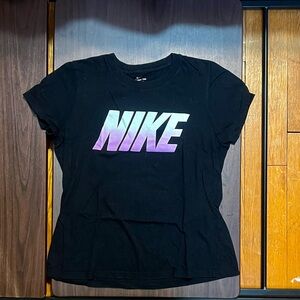 Nike Black Gradient Logo Tee - Size Medium